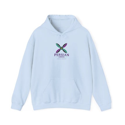 Personalized Unisex Heavy Blend Hooded Sweatshirt – Ancient Persia Sassanid Derafsh Cross Design
