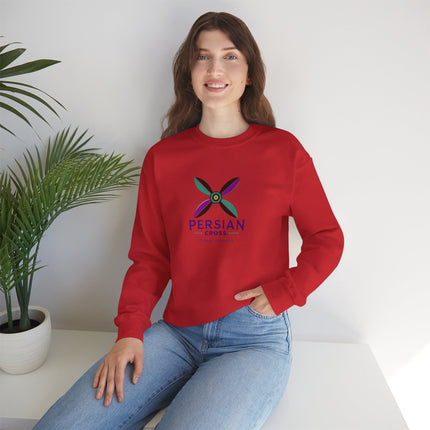 Personlised Unisex Heavy Blend™ Crewneck Sweatshirt. Modern Heritage Persian Cross Design – Timeless Comfort & Style