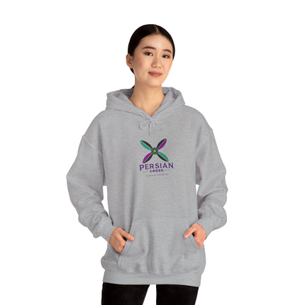 Personalized Unisex Heavy Blend Hooded Sweatshirt – Ancient Persia Sassanid Derafsh Cross Design