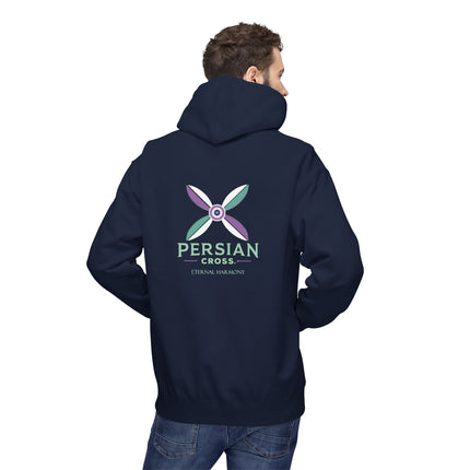 Personilised Unisex Midweight sassanid Persian Cross Fleece Hoodie – Soft, Stylish & Timeless