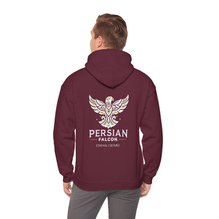 Personalized Unisex Heavy Blend Hooded Sweatshirt – Ancient Persia Falcon Shahbaz Design
