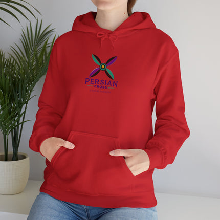 Personalized Unisex Heavy Blend Hooded Sweatshirt – Ancient Persia Sassanid Derafsh Cross Design