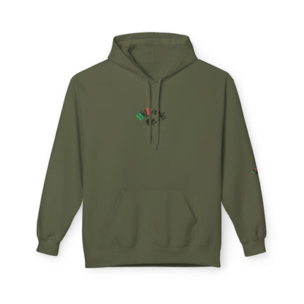 Personalised Casual Unisex Fleece Hoodie with Bold Graphic Print. BigPersia Design. Triple Print.