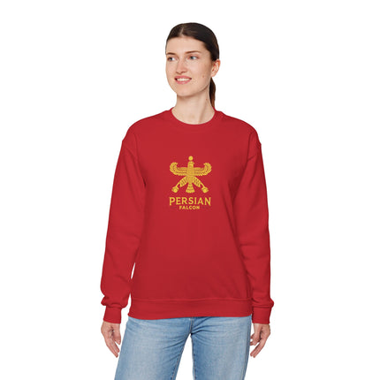 Personlised Unisex Heavy Blend™ Crewneck Sweatshirt. Classic Heritage Persian Shahbaz Falcon Design – Timeless Comfort & Style