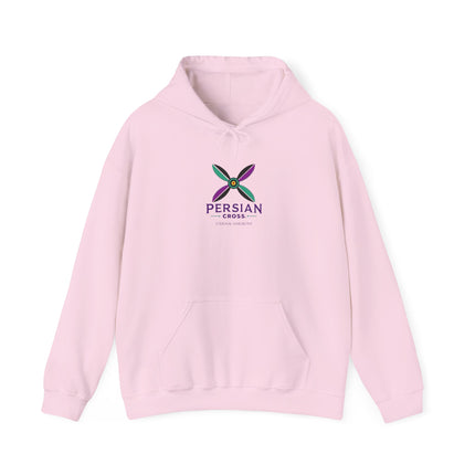 Personalized Unisex Heavy Blend Hooded Sweatshirt – Ancient Persia Sassanid Derafsh Cross Design