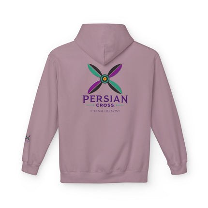 Personilised Unisex Midweight sassanid Persian Cross Fleece Hoodie – Soft, Stylish & Timeless