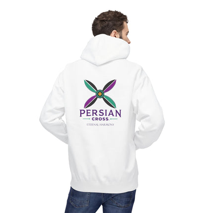 Personilised Unisex Midweight sassanid Persian Cross Fleece Hoodie – Soft, Stylish & Timeless