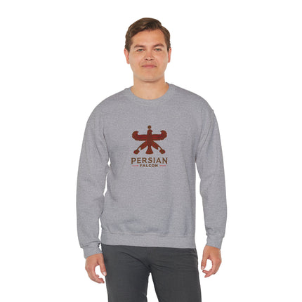 Personlised Unisex Heavy Blend™ Crewneck Sweatshirt. Classic Heritage Persian Shahbaz Falcon Design – Timeless Comfort & Style