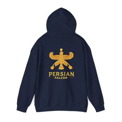 Personalized Unisex Heavy Blend Hooded Sweatshirt – Ancient Persia Falcon Shahbaz Design