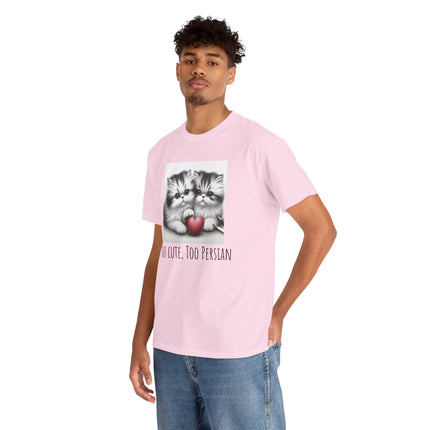 Cat Lover T-Shirt - Two Cute Persian Cats in Love with Red Heart