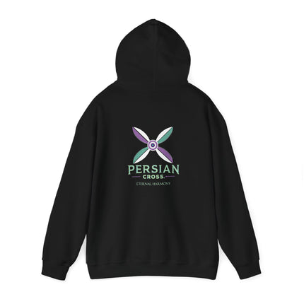 Personalized Unisex Heavy Blend Hooded Sweatshirt – Ancient Persia Sassanid Derafsh Cross Design