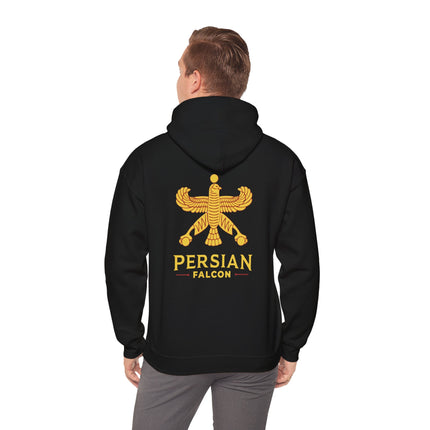 Personalized Unisex Heavy Blend Hooded Sweatshirt – Ancient Persia Falcon Shahbaz Design