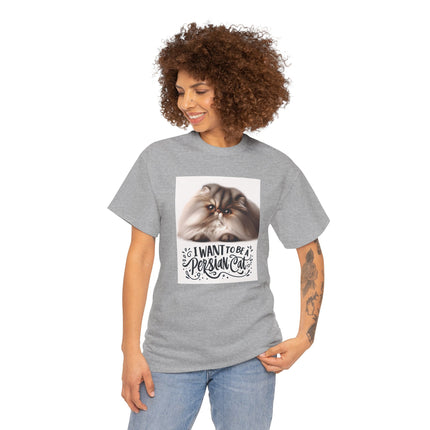 Personalised Persian Cat T-Shirt – 100% Cotton, Soft & Comfy