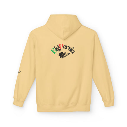 Personalised Casual Unisex Fleece Hoodie with Bold Graphic Print. BigPersia Design. Triple Print.