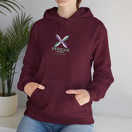 Personalized Unisex Heavy Blend Hooded Sweatshirt – Ancient Persia Sassanid Derafsh Cross Design