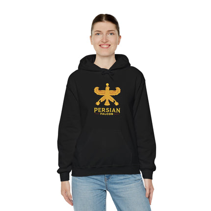 Personalized Unisex Heavy Blend Hooded Sweatshirt – Ancient Persia Falcon Shahbaz Design