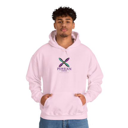 Personalized Unisex Heavy Blend Hooded Sweatshirt – Ancient Persia Sassanid Derafsh Cross Design