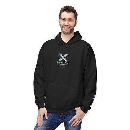 Personilised Unisex Midweight sassanid Persian Cross Fleece Hoodie – Soft, Stylish & Timeless