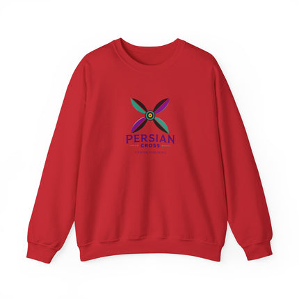 Personlised Unisex Heavy Blend™ Crewneck Sweatshirt. Modern Heritage Persian Cross Design – Timeless Comfort & Style