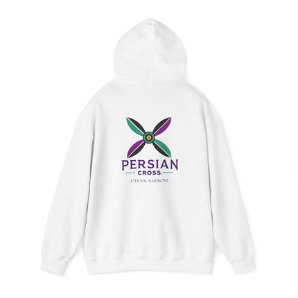 Personalized Unisex Heavy Blend Hooded Sweatshirt – Ancient Persia Sassanid Derafsh Cross Design