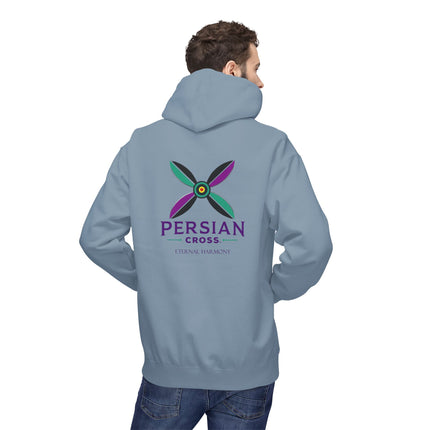 Personilised Unisex Midweight sassanid Persian Cross Fleece Hoodie – Soft, Stylish & Timeless