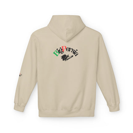 Personalised Casual Unisex Fleece Hoodie with Bold Graphic Print. BigPersia Design. Triple Print.