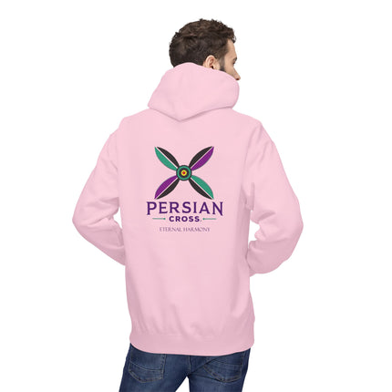 Personilised Unisex Midweight sassanid Persian Cross Fleece Hoodie – Soft, Stylish & Timeless