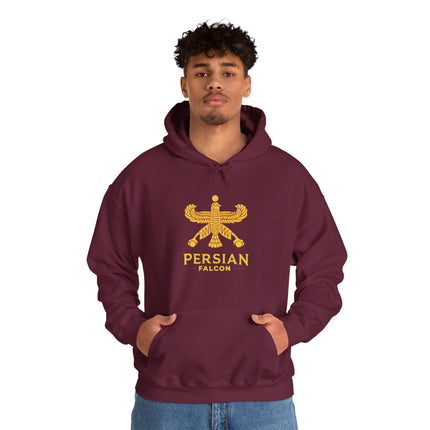 Personalized Unisex Heavy Blend Hooded Sweatshirt – Ancient Persia Falcon Shahbaz Design