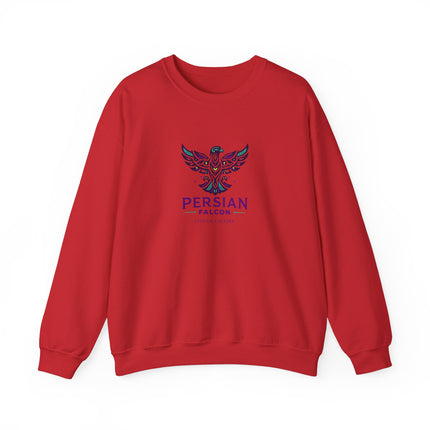 Personlised Unisex Heavy Blend™ Crewneck Sweatshirt. Modern Heritage Persian Shahbaz Falcon Design – Timeless Comfort & Style