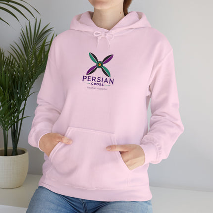 Personalized Unisex Heavy Blend Hooded Sweatshirt – Ancient Persia Sassanid Derafsh Cross Design