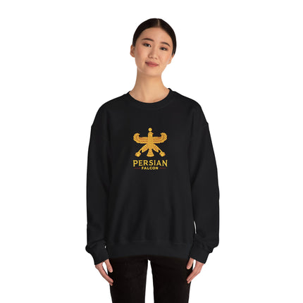Personlised Unisex Heavy Blend™ Crewneck Sweatshirt. Classic Heritage Persian Shahbaz Falcon Design – Timeless Comfort & Style