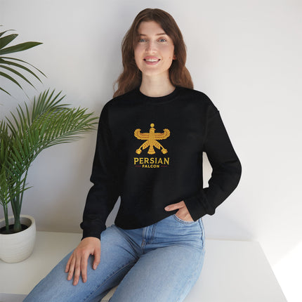 Personlised Unisex Heavy Blend™ Crewneck Sweatshirt. Classic Heritage Persian Shahbaz Falcon Design – Timeless Comfort & Style