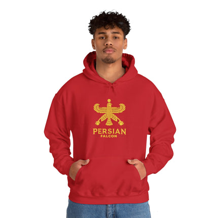 Personalized Unisex Heavy Blend Hooded Sweatshirt – Ancient Persia Falcon Shahbaz Design