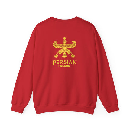 Personlised Unisex Heavy Blend™ Crewneck Sweatshirt. Classic Heritage Persian Shahbaz Falcon Design – Timeless Comfort & Style