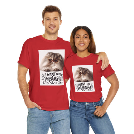 Personalised Persian Cat T-Shirt – 100% Cotton, Soft & Comfy