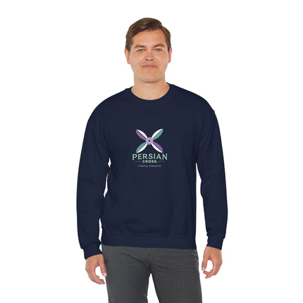 Personlised Unisex Heavy Blend™ Crewneck Sweatshirt. Modern Heritage Persian Cross Design – Timeless Comfort & Style