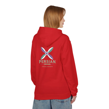 Personilised Unisex Midweight sassanid Persian Cross Fleece Hoodie – Soft, Stylish & Timeless