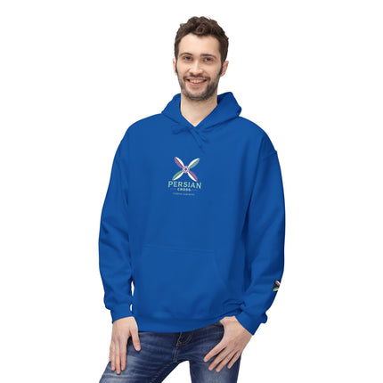 Personilised Unisex Midweight sassanid Persian Cross Fleece Hoodie – Soft, Stylish & Timeless