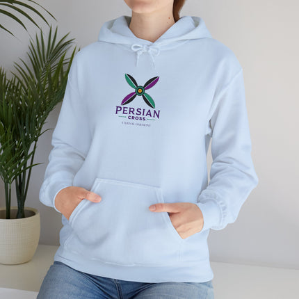 Personalized Unisex Heavy Blend Hooded Sweatshirt – Ancient Persia Sassanid Derafsh Cross Design