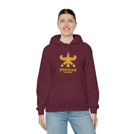 Personalized Unisex Heavy Blend Hooded Sweatshirt – Ancient Persia Falcon Shahbaz Design