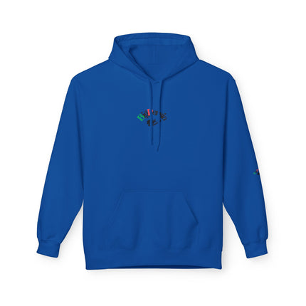 Personalised Casual Unisex Fleece Hoodie with Bold Graphic Print. BigPersia Design. Triple Print.