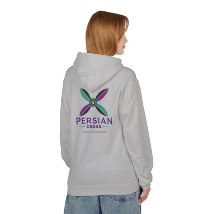 Personilised Unisex Midweight sassanid Persian Cross Fleece Hoodie – Soft, Stylish & Timeless