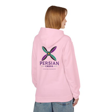 Personilised Unisex Midweight sassanid Persian Cross Fleece Hoodie – Soft, Stylish & Timeless