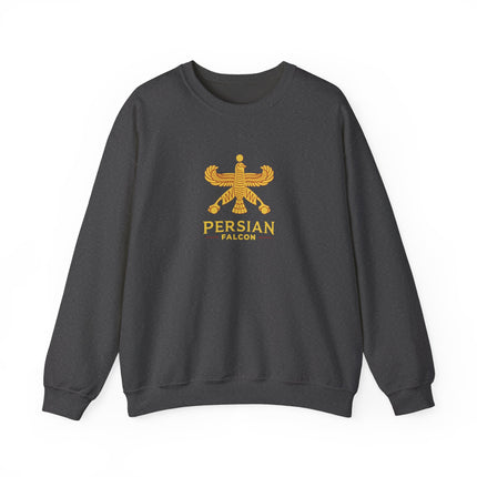 Personlised Unisex Heavy Blend™ Crewneck Sweatshirt. Classic Heritage Persian Shahbaz Falcon Design – Timeless Comfort & Style
