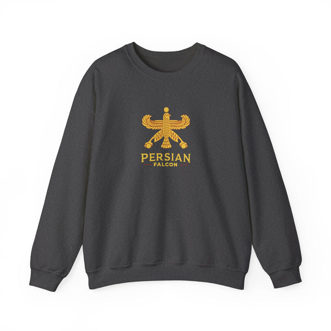 Personlised Unisex Heavy Blend™ Crewneck Sweatshirt. Classic Heritage Persian Shahbaz Falcon Design – Timeless Comfort & Style