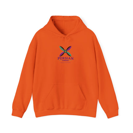 Personalized Unisex Heavy Blend Hooded Sweatshirt – Ancient Persia Sassanid Derafsh Cross Design
