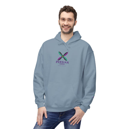 Personilised Unisex Midweight sassanid Persian Cross Fleece Hoodie – Soft, Stylish & Timeless