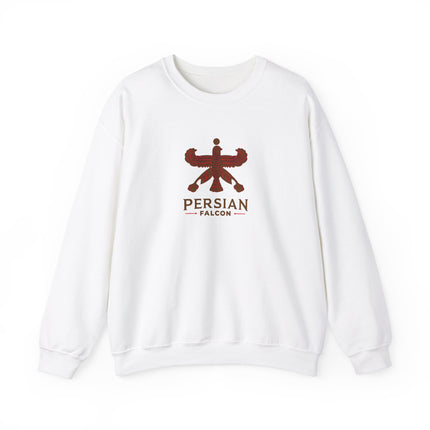 Personlised Unisex Heavy Blend™ Crewneck Sweatshirt. Classic Heritage Persian Shahbaz Falcon Design – Timeless Comfort & Style