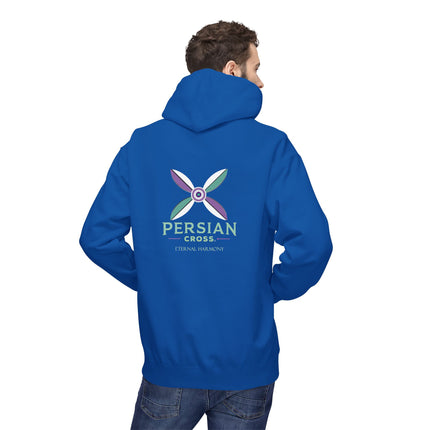 Personilised Unisex Midweight sassanid Persian Cross Fleece Hoodie – Soft, Stylish & Timeless