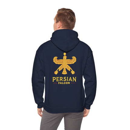 Personalized Unisex Heavy Blend Hooded Sweatshirt – Ancient Persia Falcon Shahbaz Design